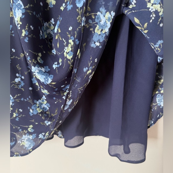 Vintage 90s Y2K Fashion Bug Blue Floral Girlhoodcore Midi Skirt - Picture 6 of 6